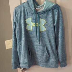 Under Armour Heathered Blue Hoodie with Yellow Logo